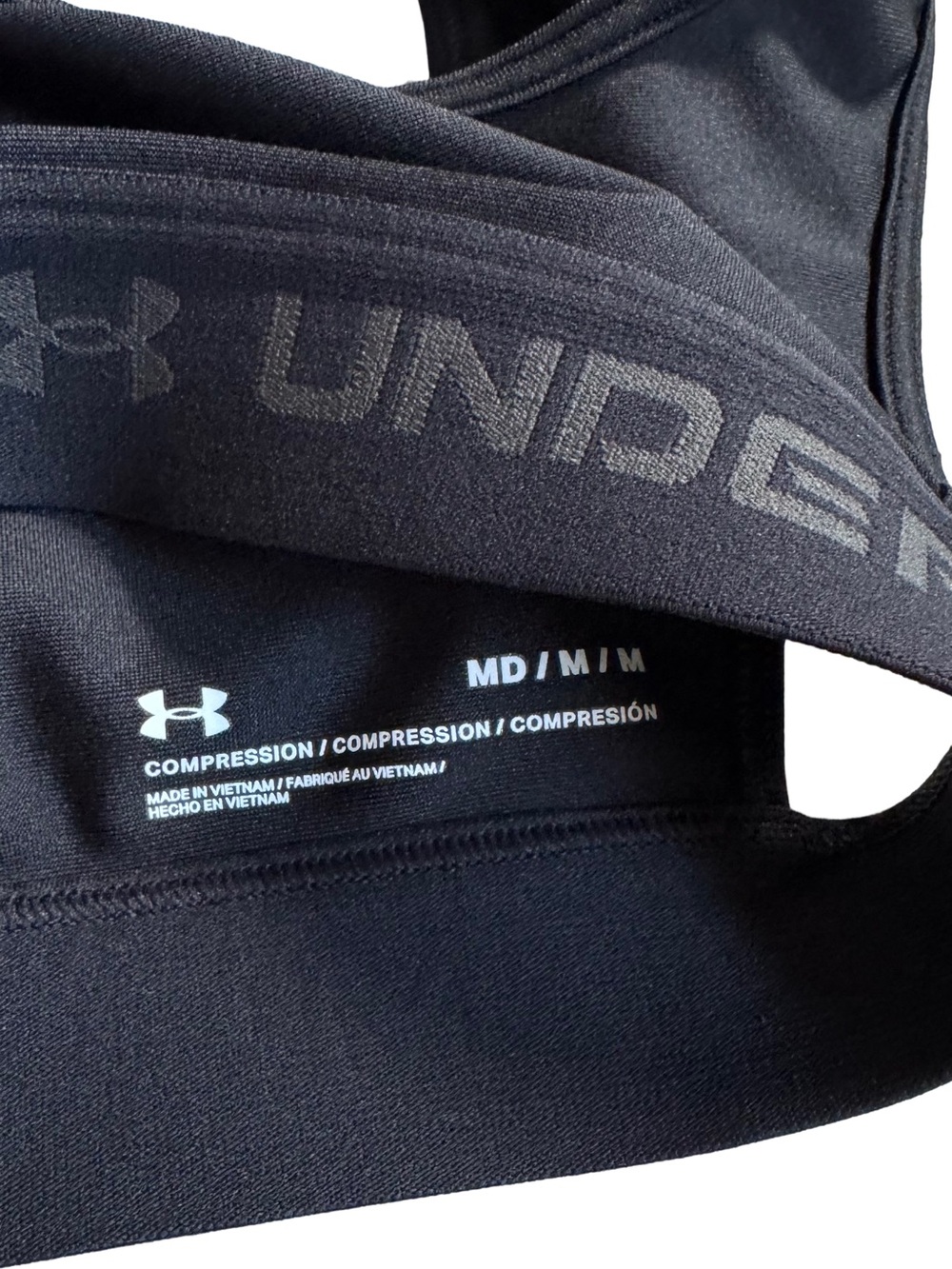 Under Armour Black Racerback Sports Bra with Branded Elastic Band - Picture 5 of 5